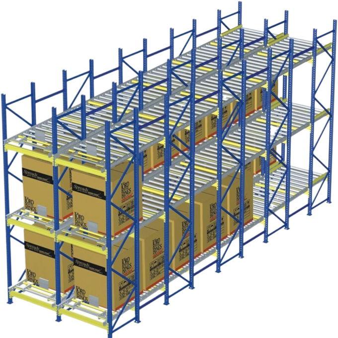 Short Gravity Racking Heavy Duty Gravity Racking High Density Pallet Live Racking For ...